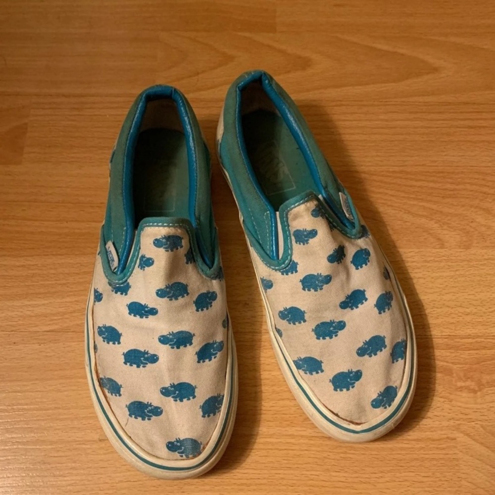 Vans with Blue Hippo design